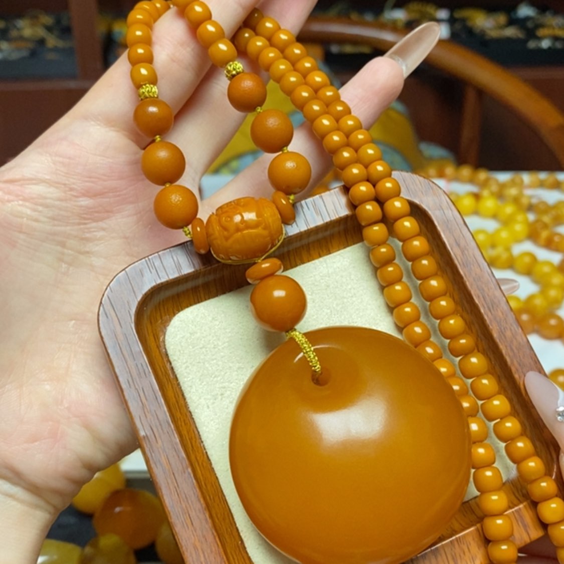 【闪购商品】蜜蜡颈饰未镶嵌项链