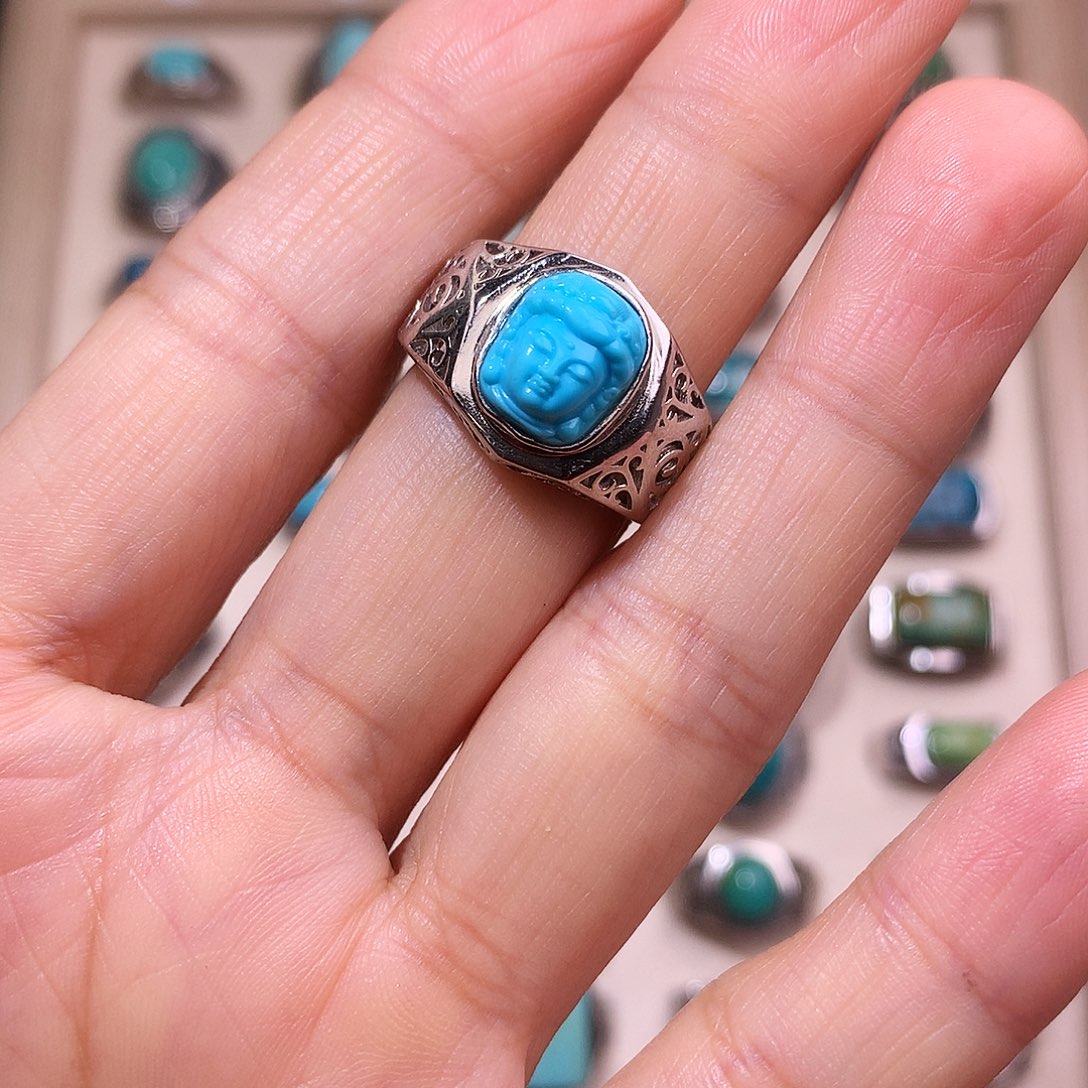 绿松石银S925镶嵌挂件