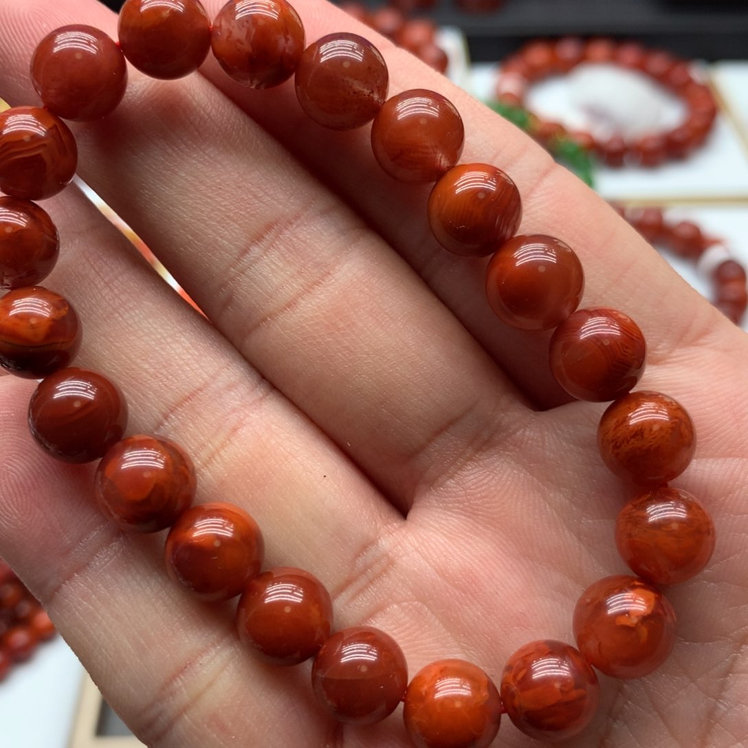 南红玛瑙手链，发货一个未镶嵌