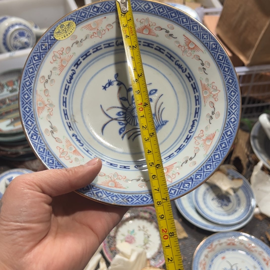 其他陶18厘米加彩花心深盘