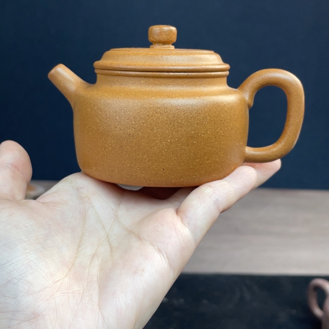 茶壶紫砂半手工老宕口黄金段德钟150cc