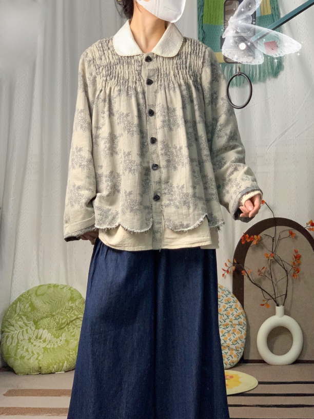 【外套合集】日系文艺小众禅意风百搭宽松双层棉麻碎花外套