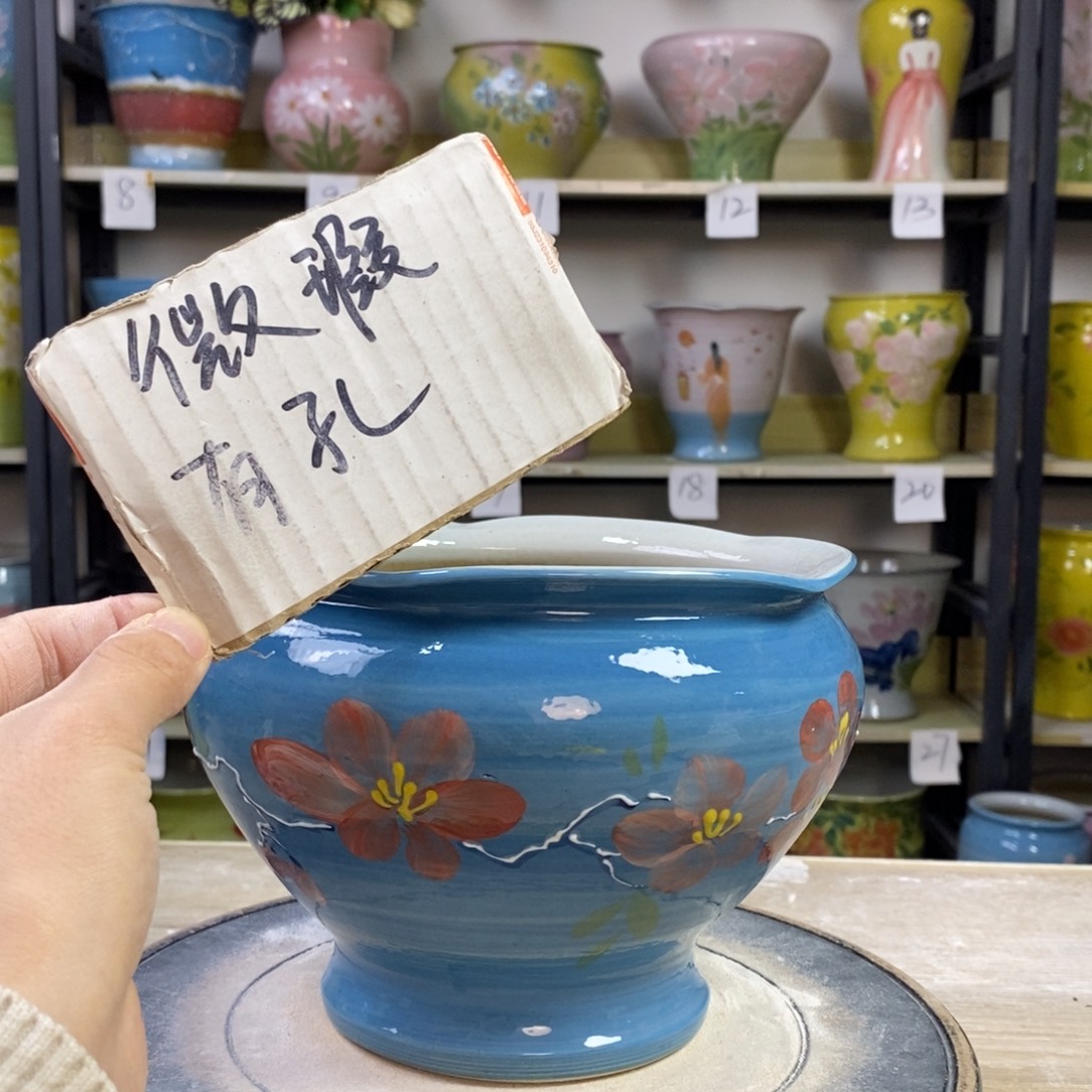 景德镇手工手绘陶瓷花盆
