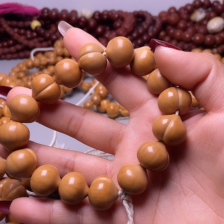 *****猴头核桃手串17尺寸镜面柯基屁桃手持全品无暇