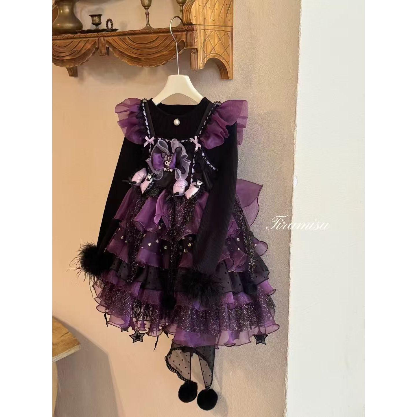 女童库洛米洛丽塔公主裙洋气网纱蛋糕裙可爱礼服裙