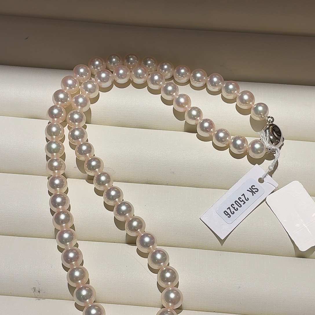 M***o海水珍珠颈饰银S925镶嵌7.5-8mm