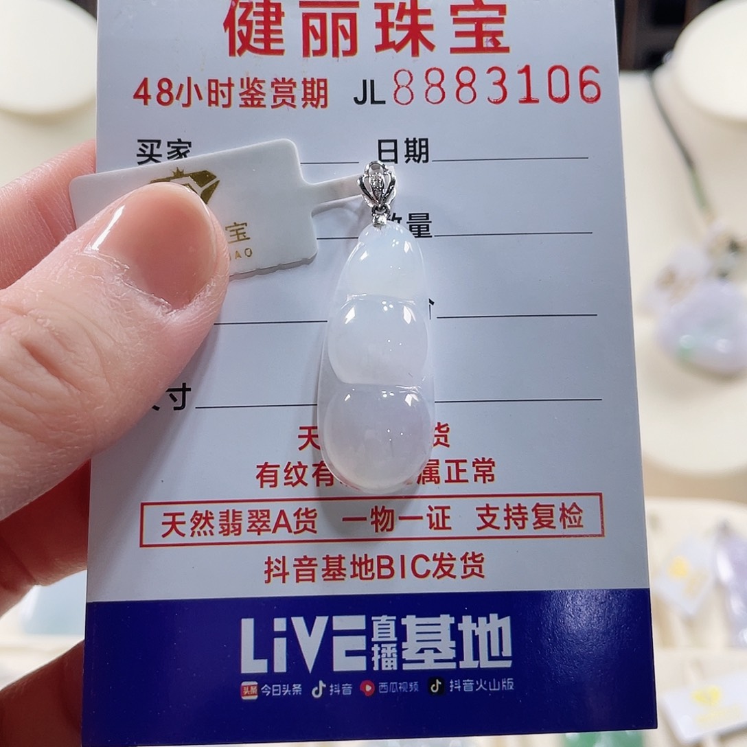 翡翠颈饰18K金镶嵌富贵豆