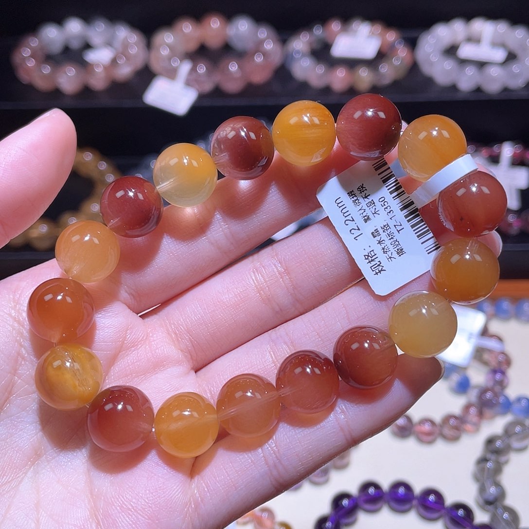 水晶手链未镶嵌兔毛手链，晶体通透12.2