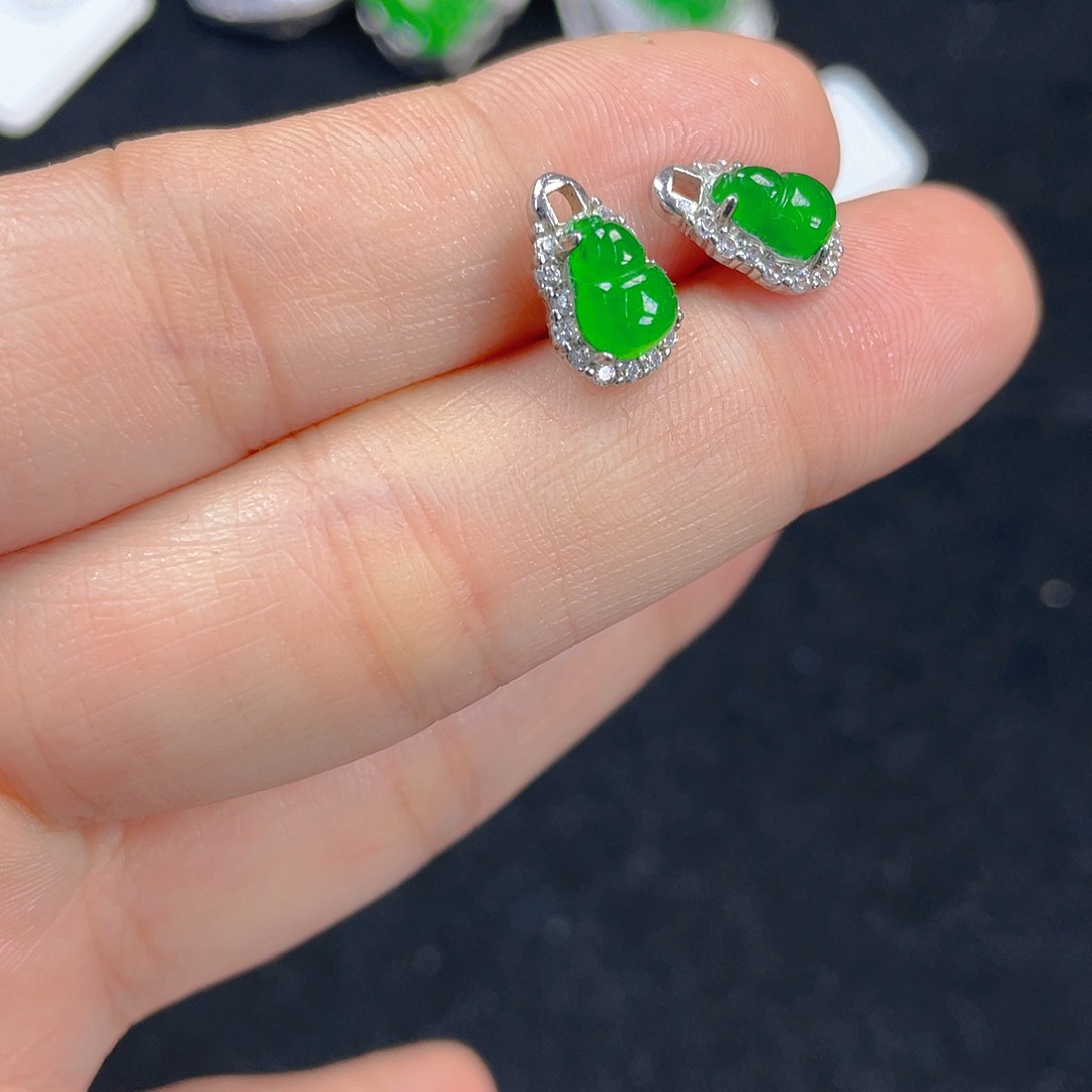 翡翠吊坠(不含链)银S925镶嵌