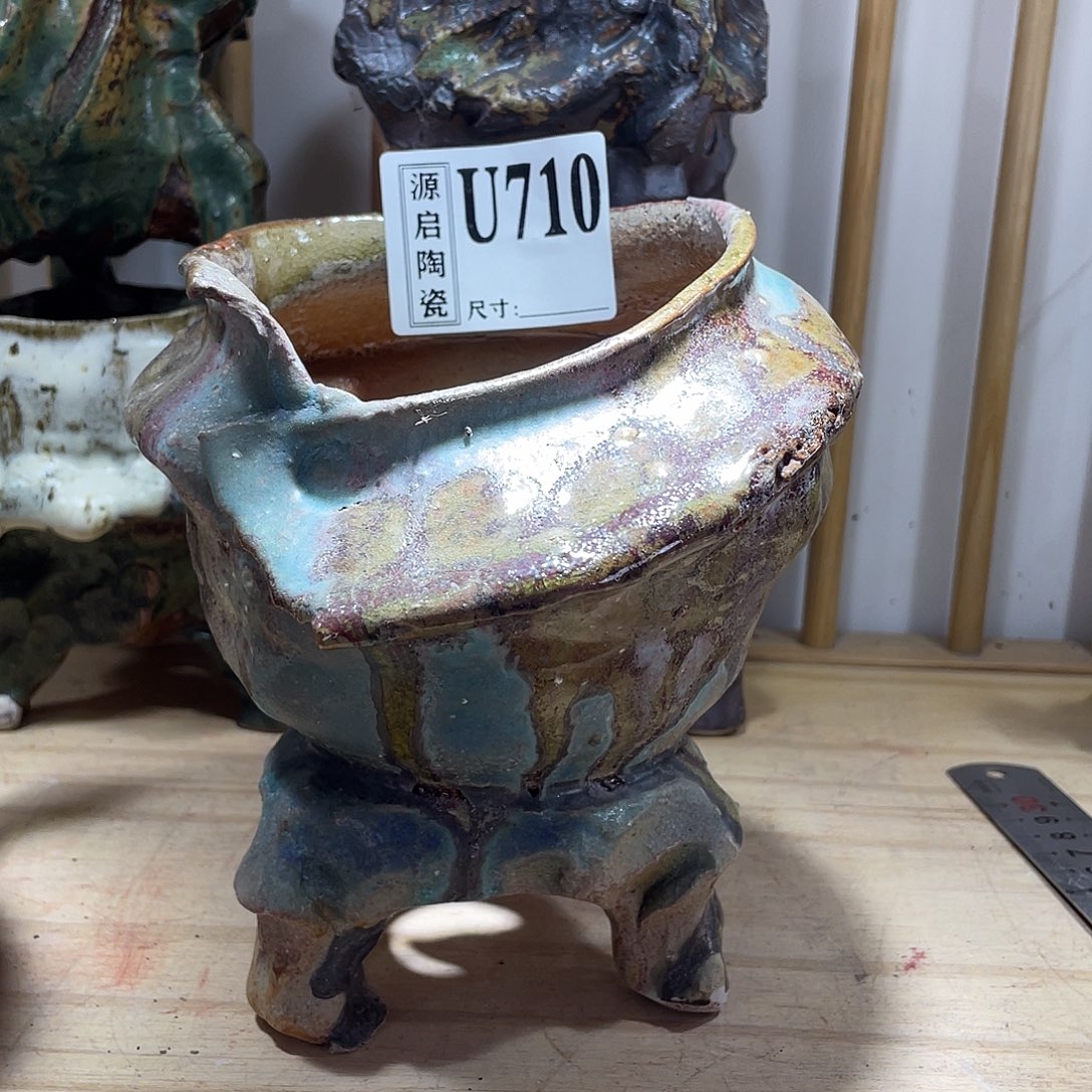 紫砂花盆景德镇陶瓷花盆710