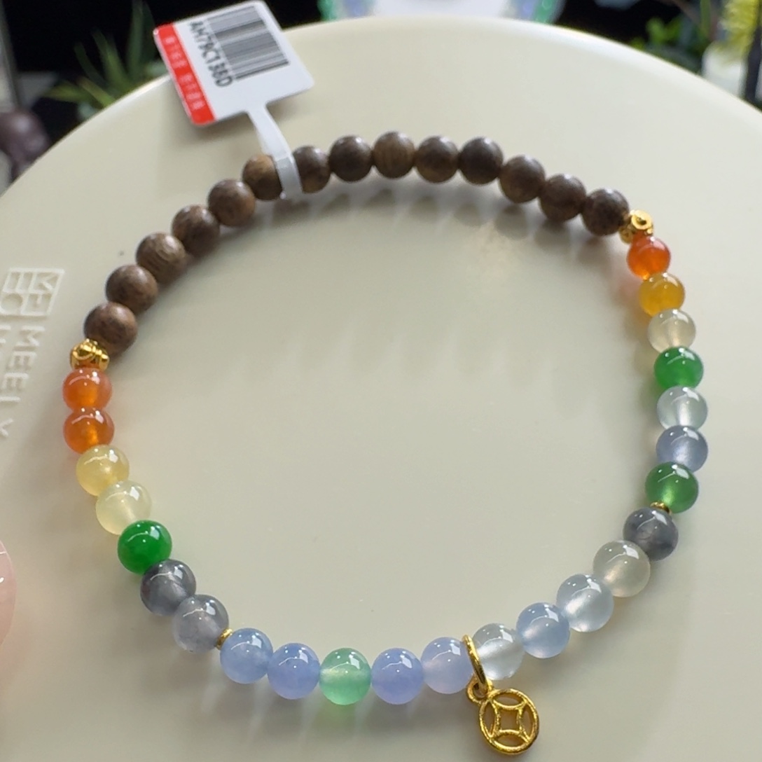 未镶嵌手链翡翠高冰浓彩小米4.6mm