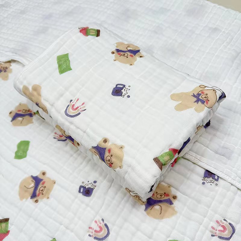 微瑕不退110X110 六层纱布盖毯浴巾