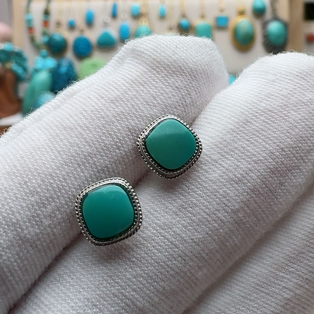 绿松石珠宝奇石银S925镶嵌