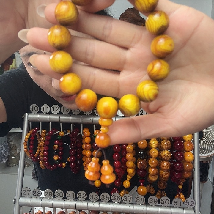 松木固化款琥珀木手串1.5