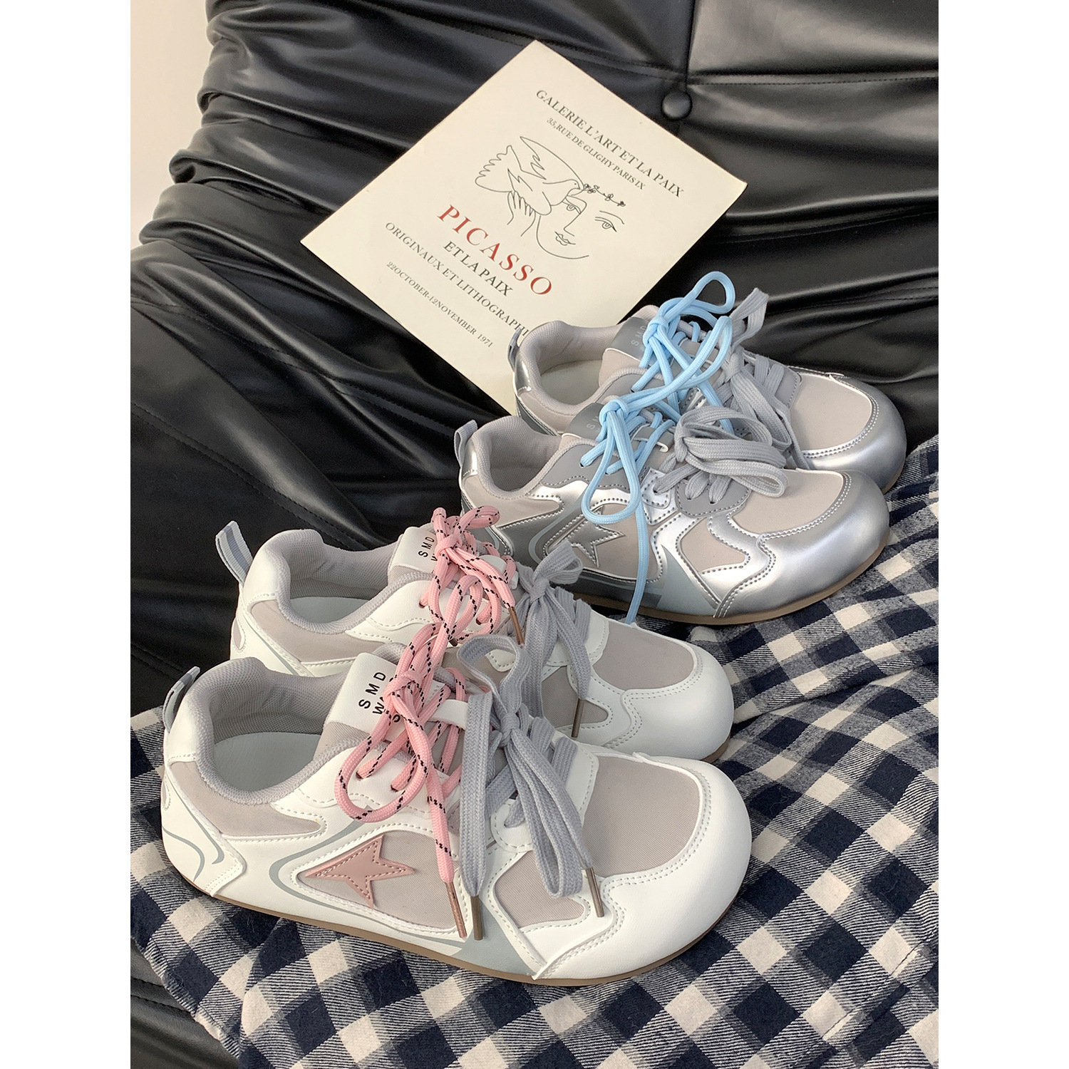 （2873）新品热卖2025春季新款百搭双系带休闲鞋运动女鞋