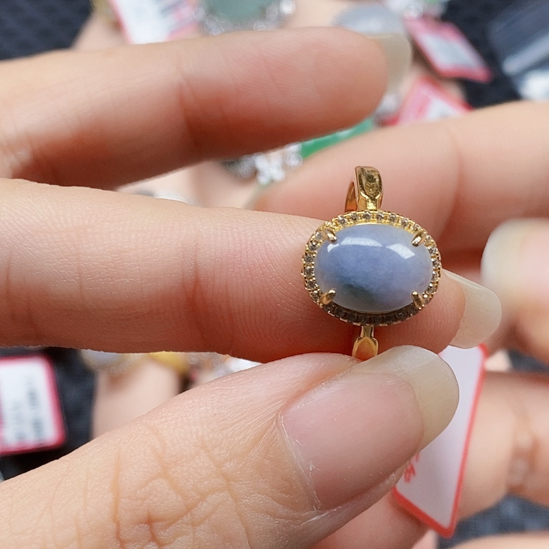 翡翠银S925镶嵌戒指