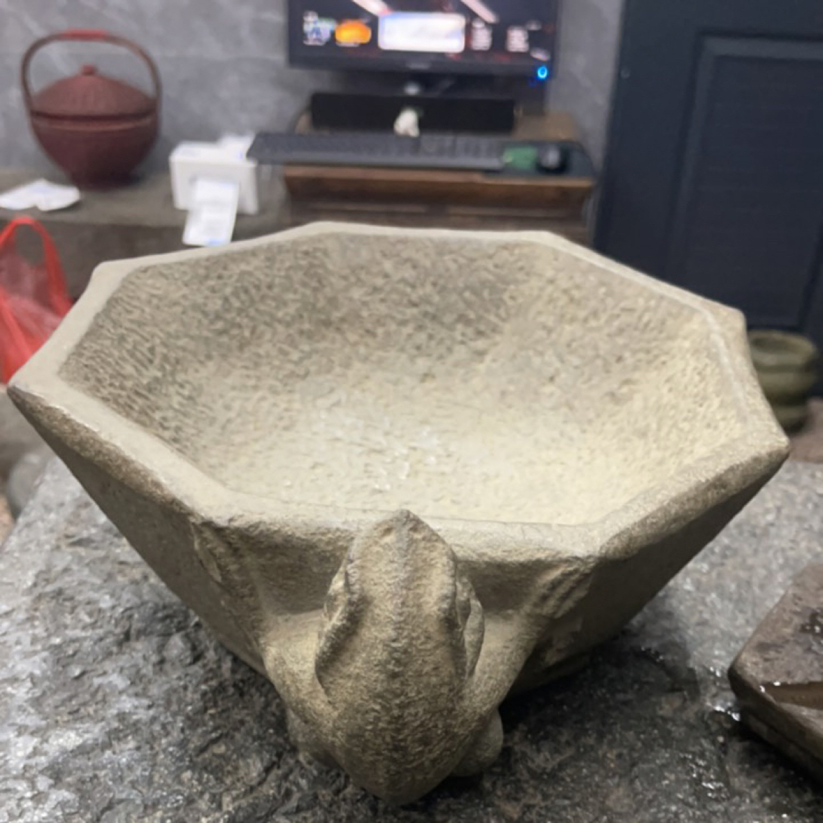 闽南绿豆青的茶托