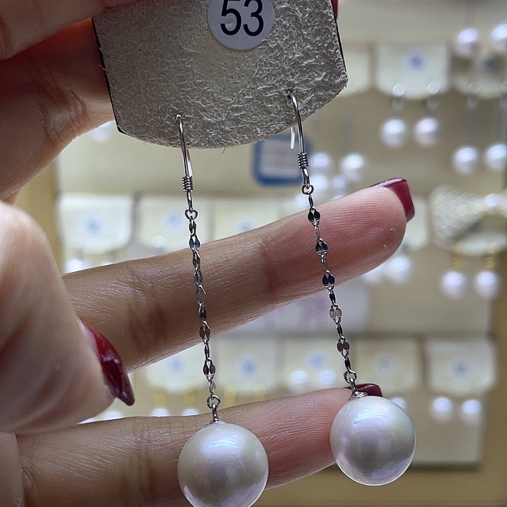 淡水珍珠耳饰银S925镶嵌