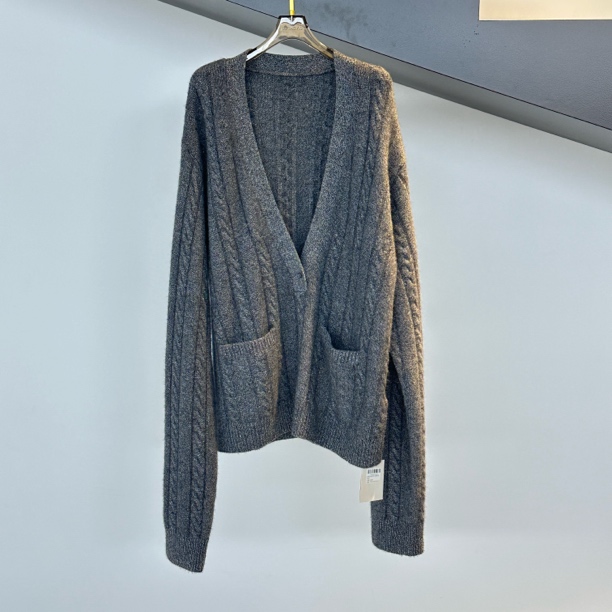 LUTACY.G 250825大V领带兜上衣 深花灰