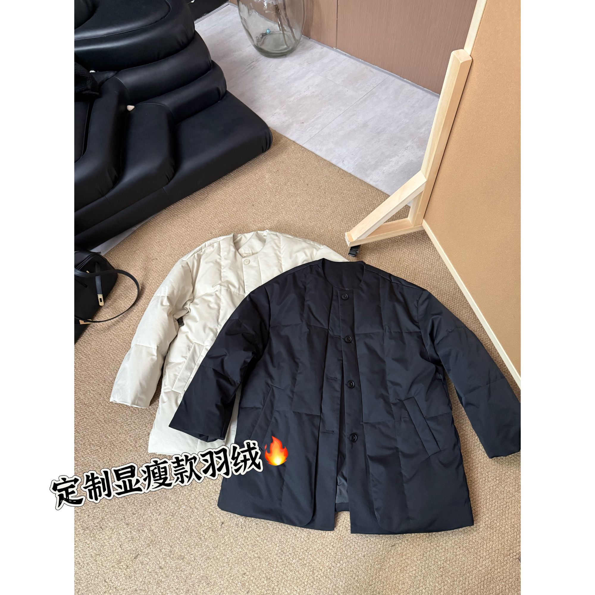 2025冬款新品【设计师款  极简百搭圆领单排扣羽绒服】
