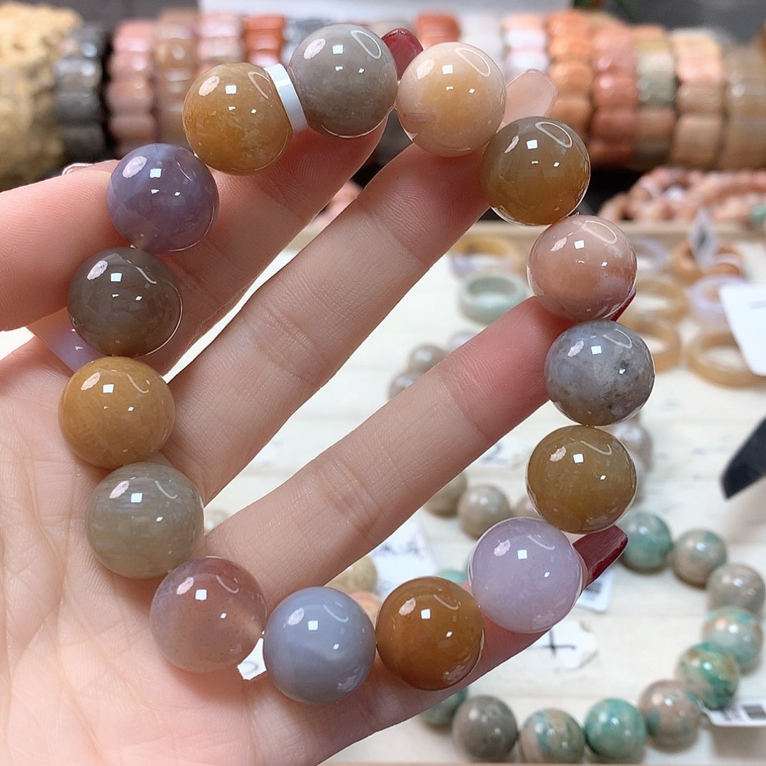 硅化珊瑚（珊瑚玉）手链未镶嵌后**人270