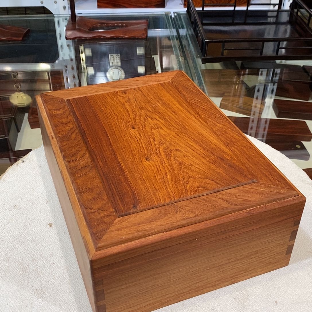 大果紫檀（缅甸花梨）独板双层机关盒33/24/12