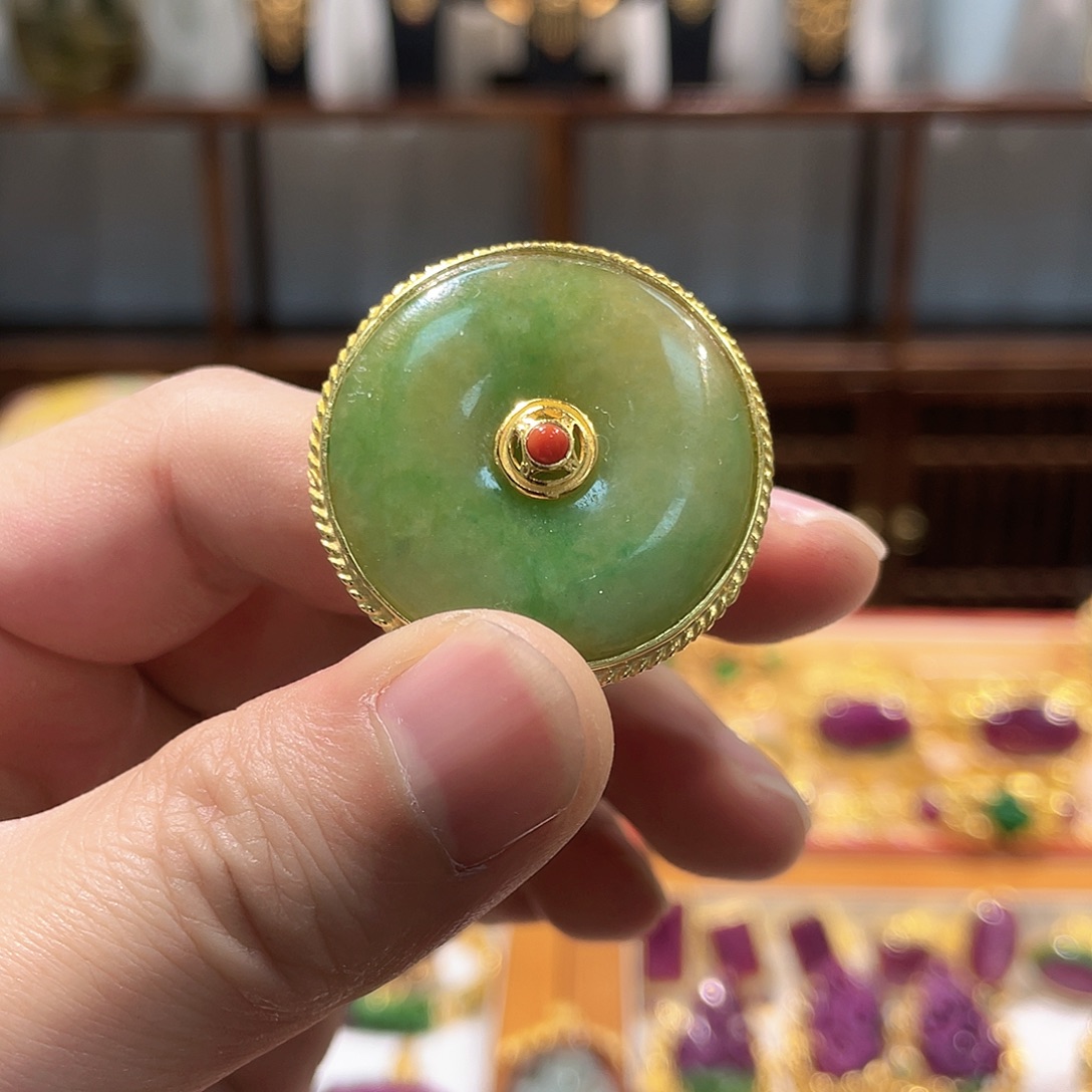 锦纶非金属戒指平安扣