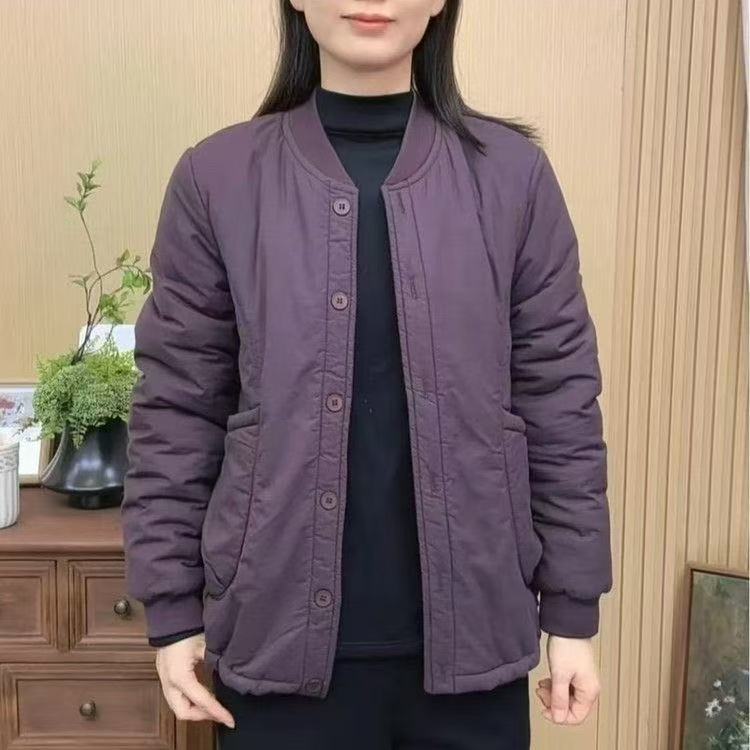 4011 加绒加厚纯色棉服外套