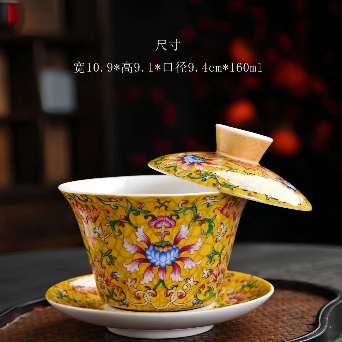悬停盖碗羊脂玉德化白瓷三才盖碗茶盖碗单个大号茶碗G1137