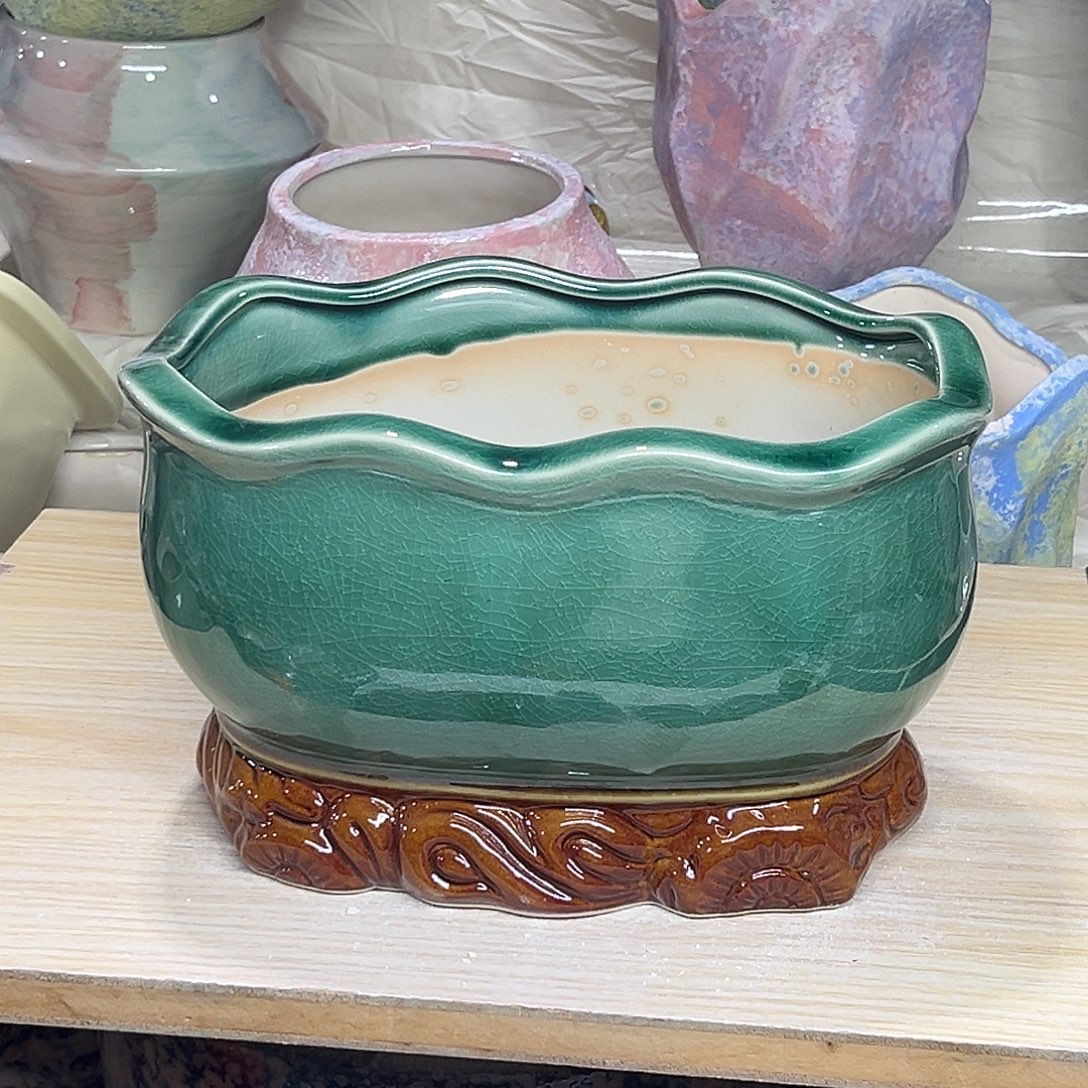 陶瓷绿植多肉微瑕花盆外口径：23*15*14