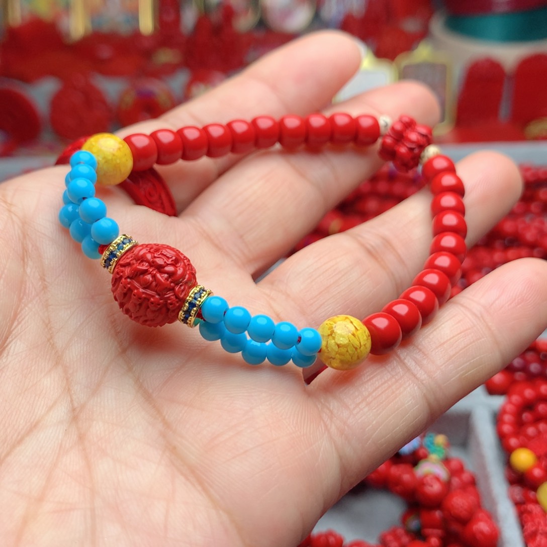 天然辰砂工艺品朱砂手串