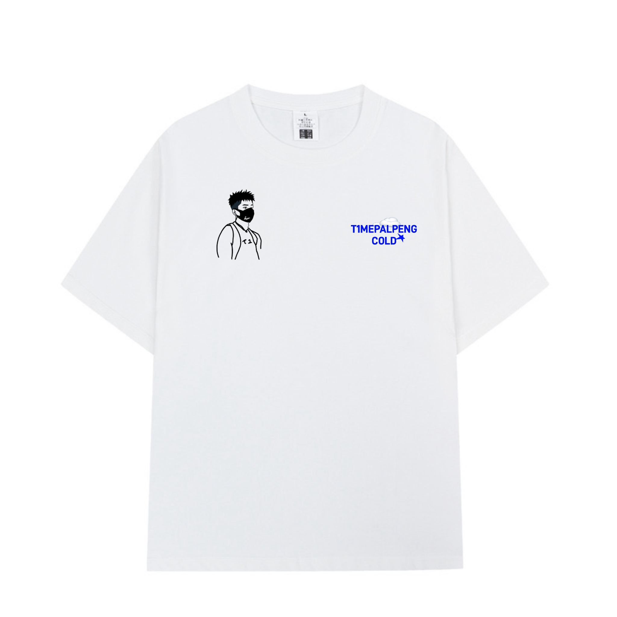 T1MEPALPENG270G重磅夏季原创卡通短袖字母印花宽松男士T恤潮流