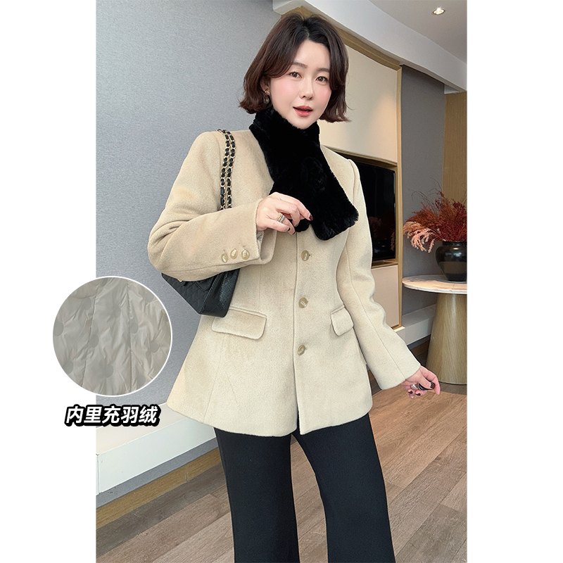  【DIS 定制】【北岛雪山】小香风收腰显瘦毛呢外套Z525R18626