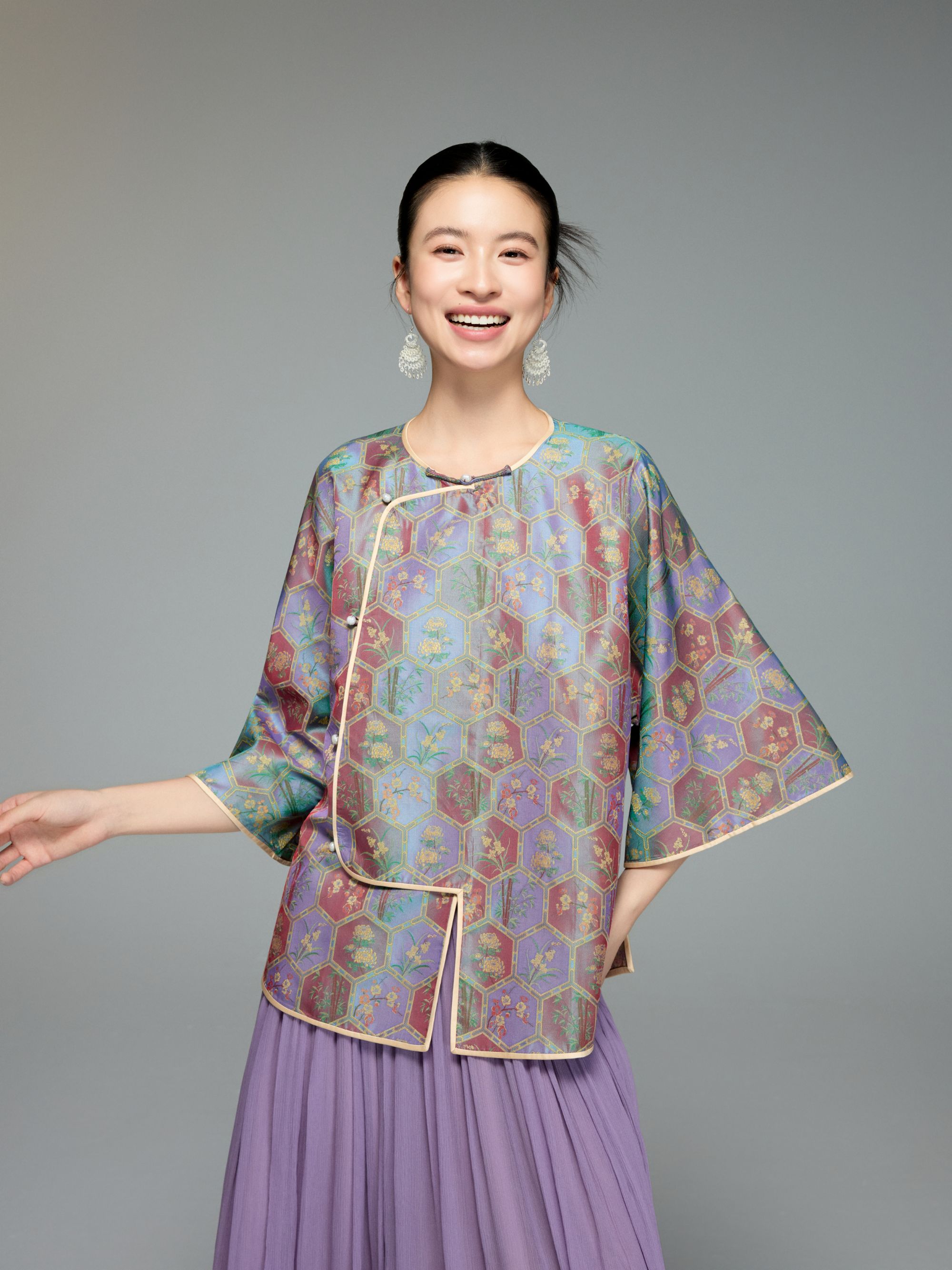 初见十三娘•张和才『君子』蜀锦新中式国风手工高定外套圆领夏款