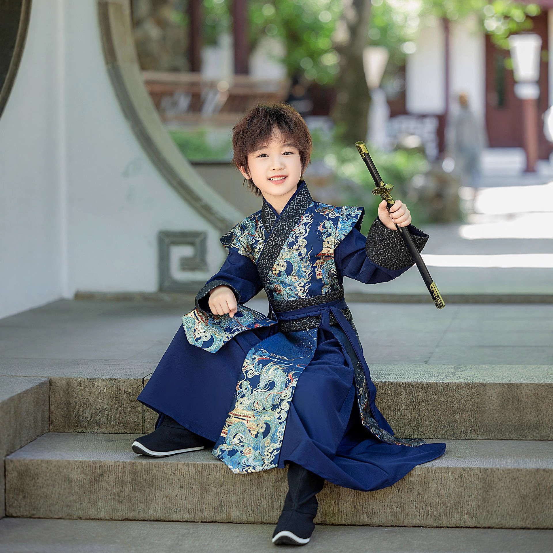 男童汉服春秋2025新款原创唐制帅气男孩幼儿园武侠客古装演出