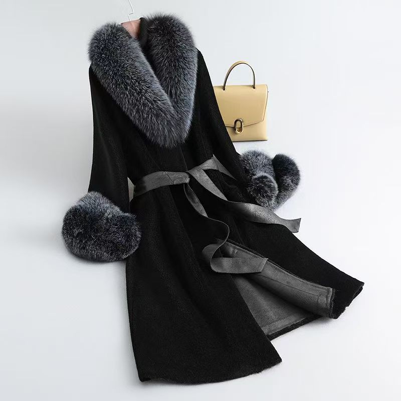 海宁新款时尚长款外套气质修身百搭