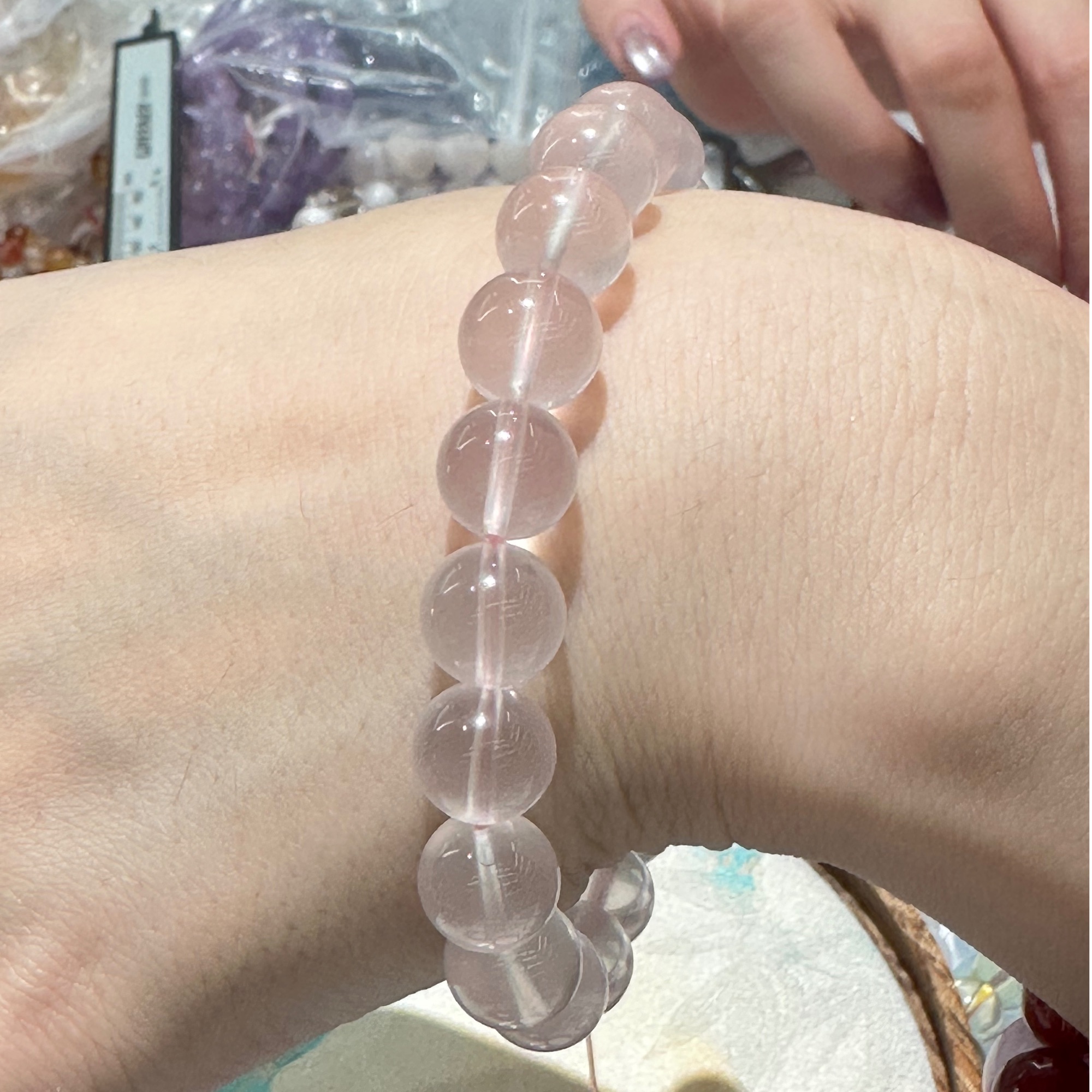 星光粉水晶百搭10m（手串随缘不支持退还介意勿拍）