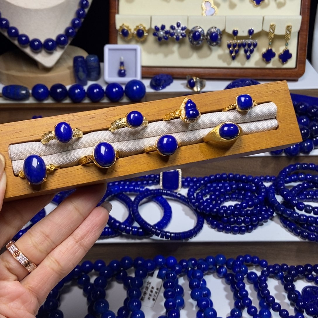 青金石银S925镶嵌戒指多样性发其一 下单备注款式