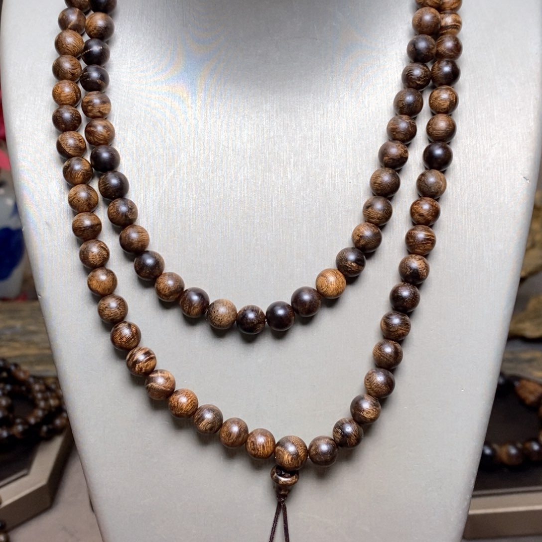 沉香手串越南芽庄紫棋瘤疤06×108