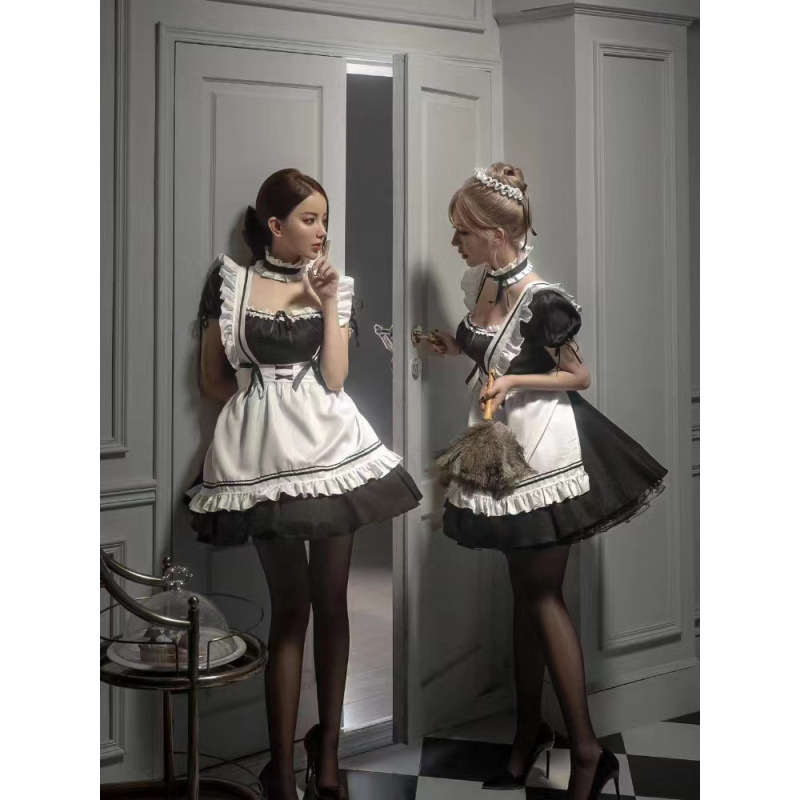 万圣节女仆装女生爆款套装大码日常lolita连衣裙纯欲风COS服软妹