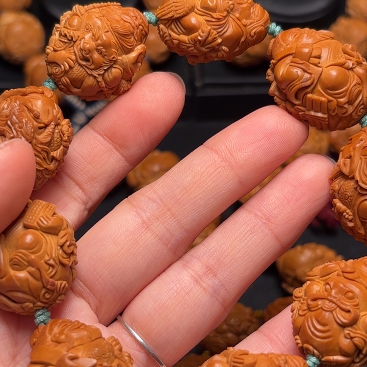 黑***迹橄榄核手串/手链手串
