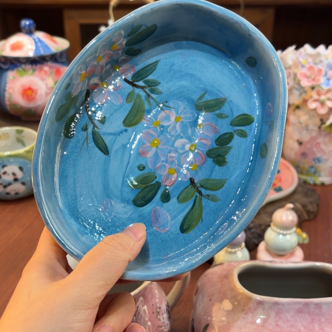 景德镇手绘高温釉下彩陶瓷茶具