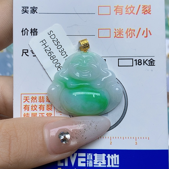 翡翠颈饰18K金镶嵌翡翠