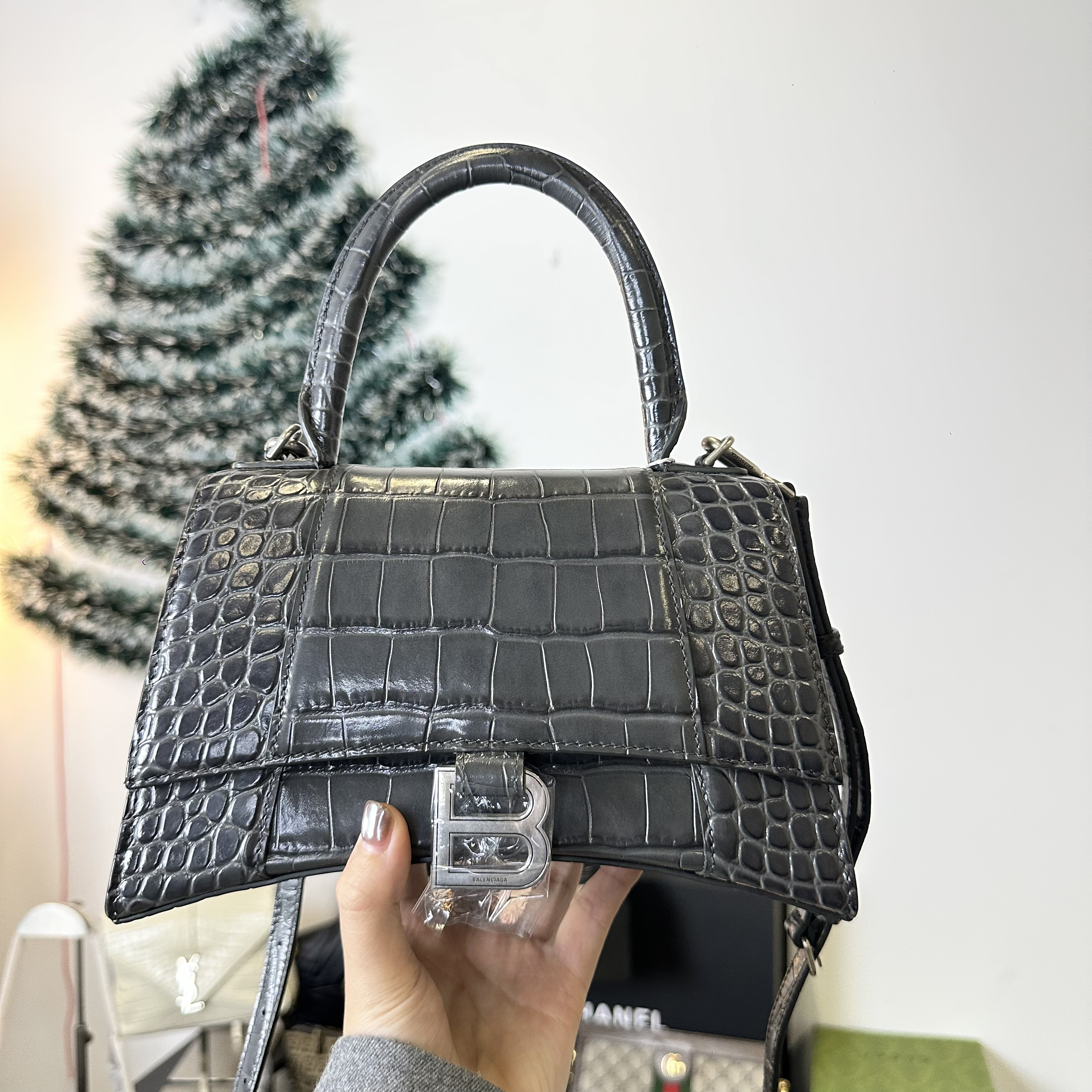 99新 Balenciaga/巴黎世家 鳄压纹s沙漏 