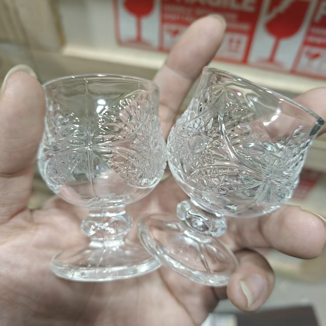 高端玻璃高脚茶杯6322*2