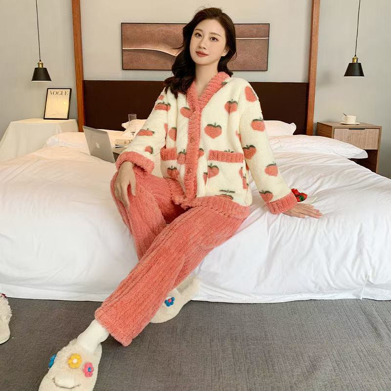 【反季直降】加绒加厚睡衣女秋冬季可外穿外出休闲春天家居服套装