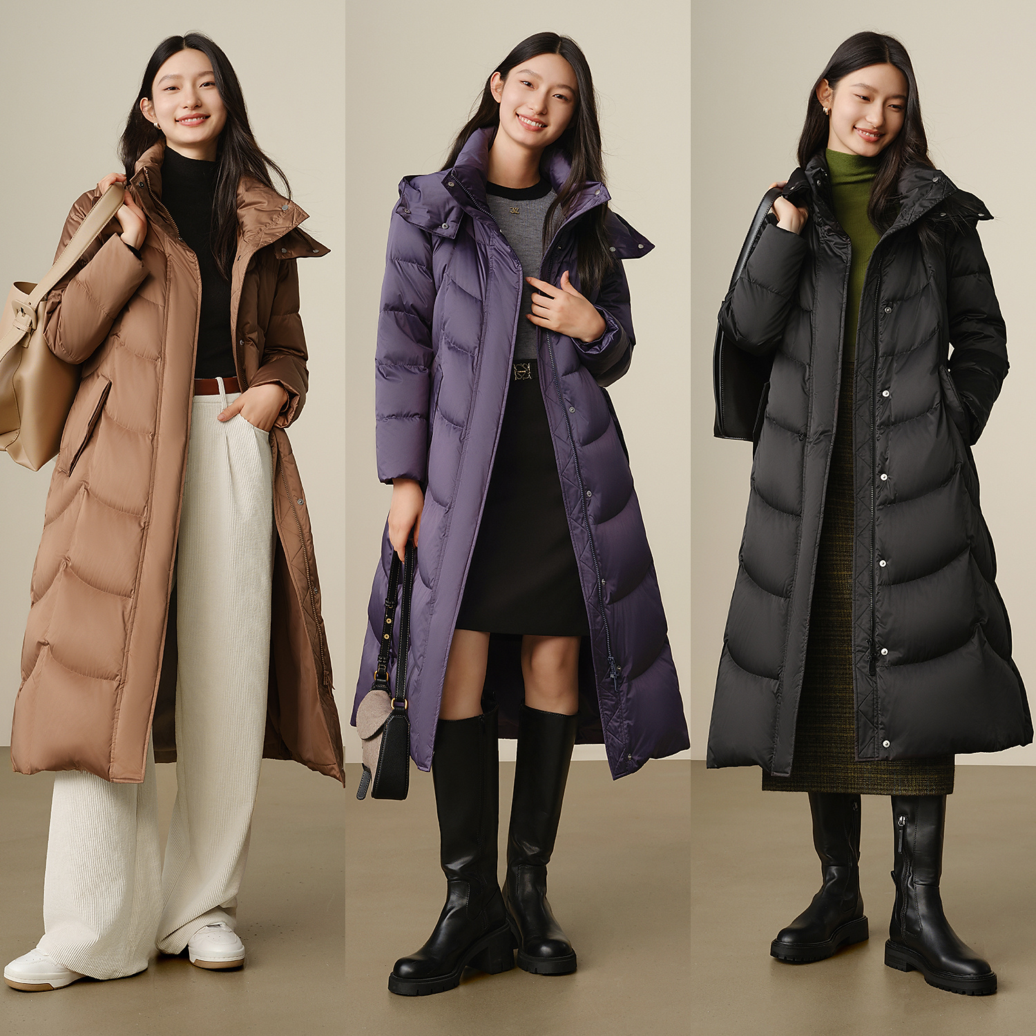 玖姿安娜蔻多元素腰带款优雅收腰白鹅绒服女款冬季新款JTED03123