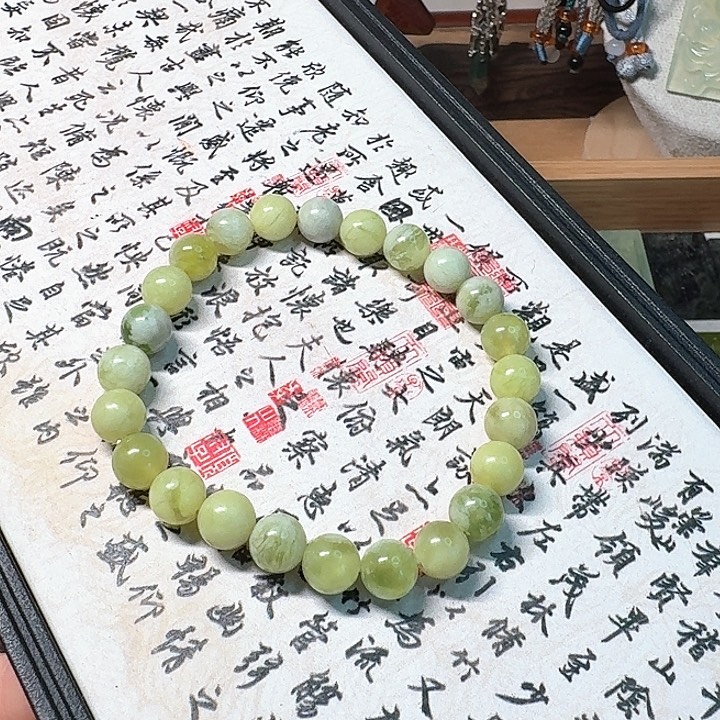 蛇纹石玉未镶嵌手串8mm手串