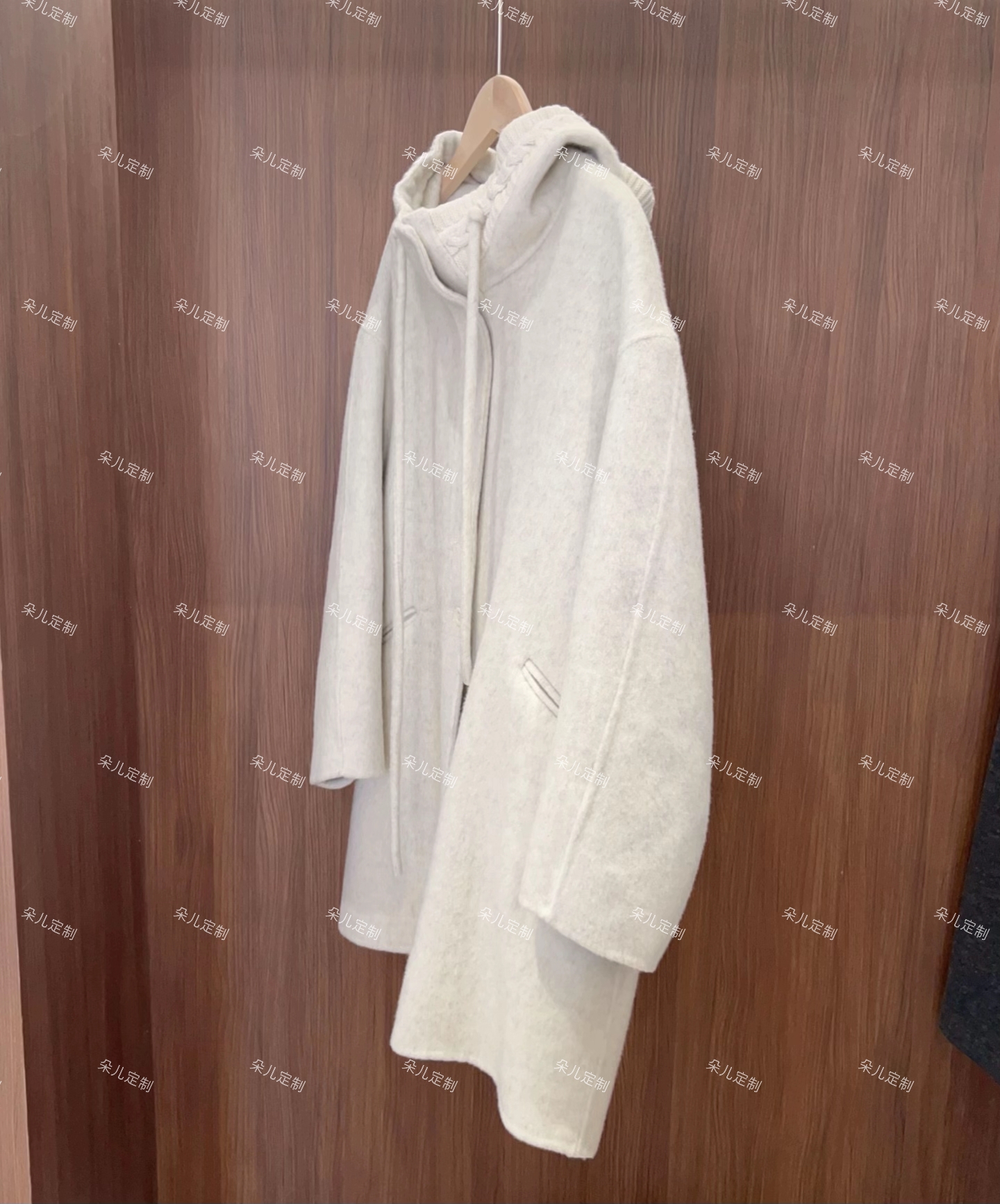 朵儿定制 秋冬设计感抽绳连帽百搭时尚大衣 MB90