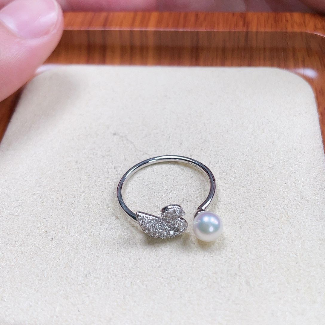 海水珍珠戒指银S925镶嵌